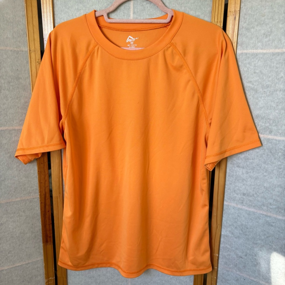 Kanu Surf Men's Short Sleeve UPF 50+ Swim Shirt‎ Medium Bright Orange Water